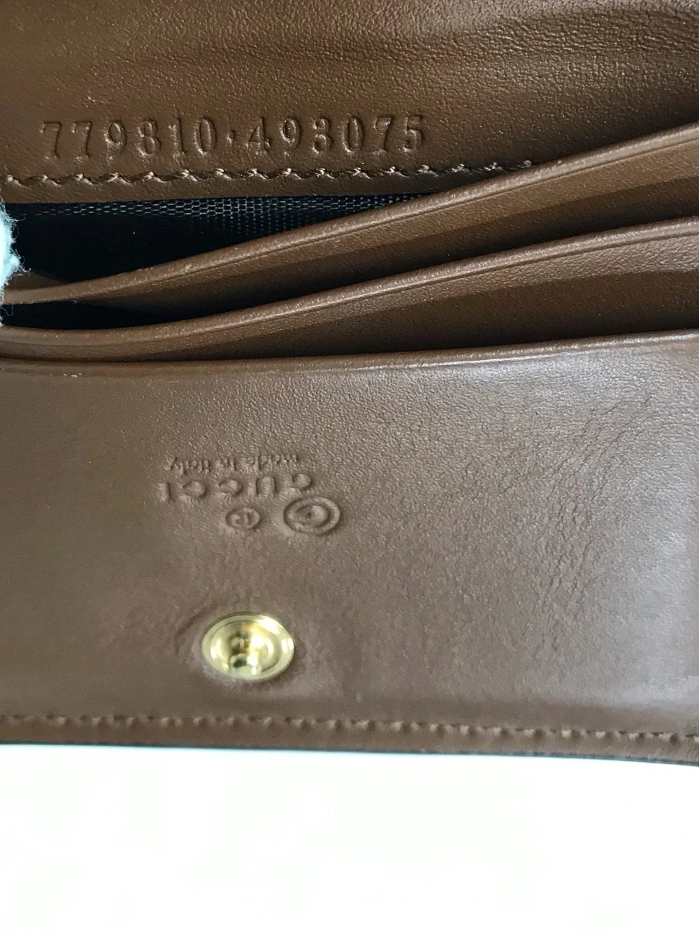 Gucci Leather/PVC Compact Wallet Monogram